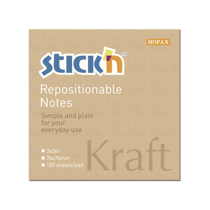 Notisblock 76x76 100 Blad Kraftpapper Brun